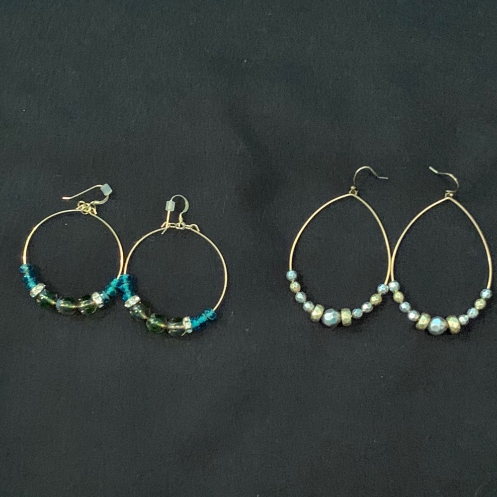 Statement Beaded Hoop Earrings - 2 FOR 1